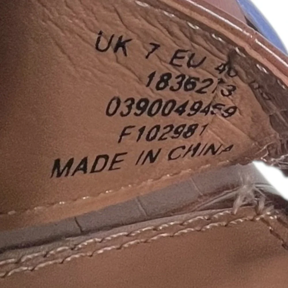 ASOS Brown Croc Embossed‎ Platform Wedge Sandals Size 9